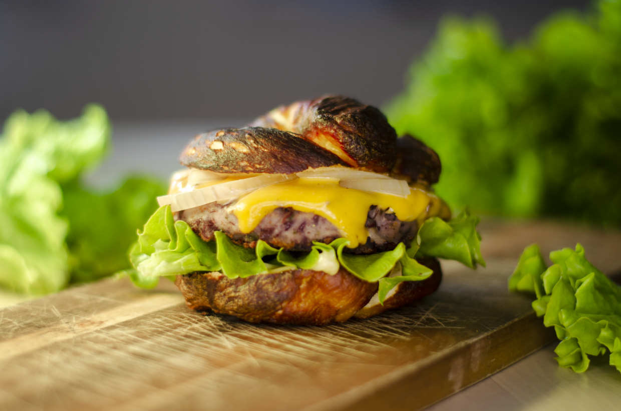 bretzel burger végétarien